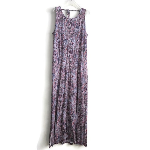 Talbots Dresses & Skirts - Talbots maxi dress red navy paisley sz Large